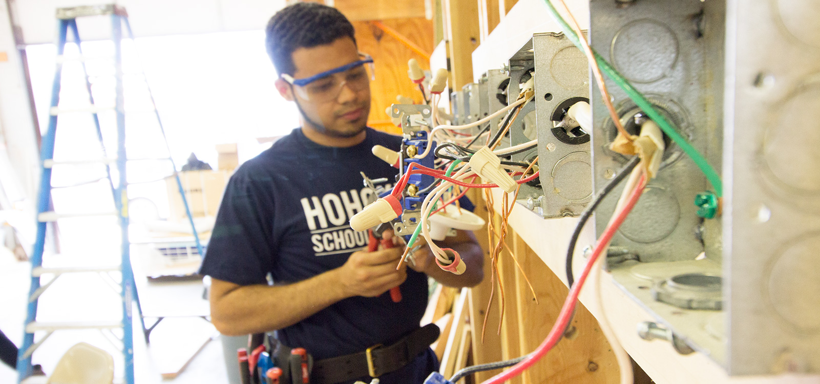 Electrician Apprenticeship student practices wiring